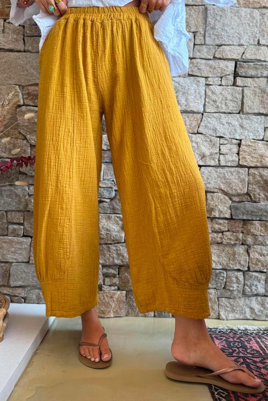 Santos Cushion Cotton Quirky Pant Tumeric?
